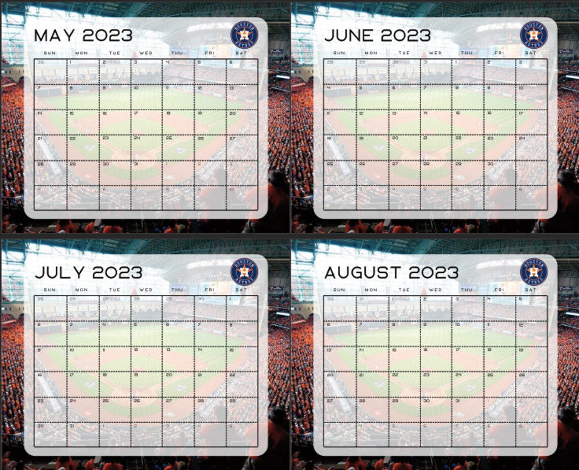 Houston Astros Printable 2023 Monthly Calendar Instant - Etsy