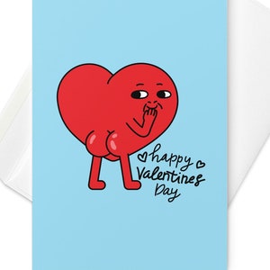 carte joyeuse saint valentin effrontée petite carte cœur impertinent mignons dessin animé carte drôle de saint valentin joues impertinente carte des couples petit ami petite amie