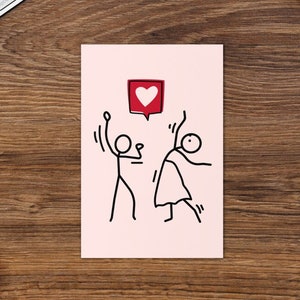 bâton gens dansant carte des couples petit ami petite amie amitiés valentin les amoureux heureux félicitations célébrer carte de voeux jolie carte