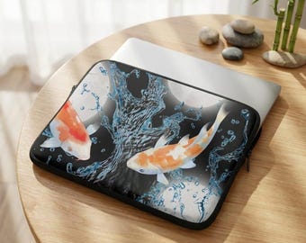 Koi Fish Laptop Sleeve, Padded Neoprene 14-15 inch