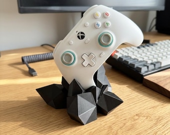 Soporte para mando de Xbox impreso en 3D de fibra de carbono / Soporte de cristal para mando de videojuegos / Exhibidor de escritorio ligero / Regalo para gamers