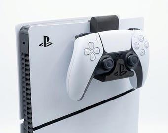 Soporte para mando de PS5 de fibra de carbono, montaje en pared sin taladrar, organizador de escritorio que ahorra espacio, soporte para DualSense, accesorio para configuración de juegos