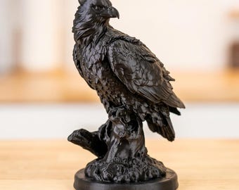 Busto de águila impreso en 3D de fibra de carbono, decoración patriótica para escritorio, escultura para papá.