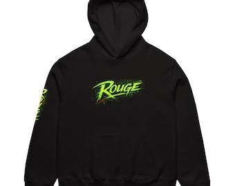 Sudadera con capucha extragrande de tejido grueso inspirada en el cómic gráfico rojo