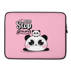 Jolie pochette pour ordinateur portable avec panda qui ne cesse de grandir positivement pour la rentrée des classes pochette pour ordinateur portable à fermeture éclair adorables pochettes pour ordinateur portable pour collège rose power animaux mignons