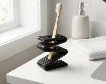 Soporte minimalista para cepillos de dientes impreso en 3D / Organizador de baño moderno