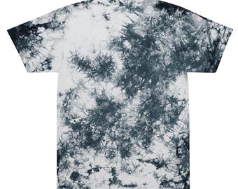 Camiseta extragrande teñida con la técnica tie-dye, para adulto, en blanco y negro.