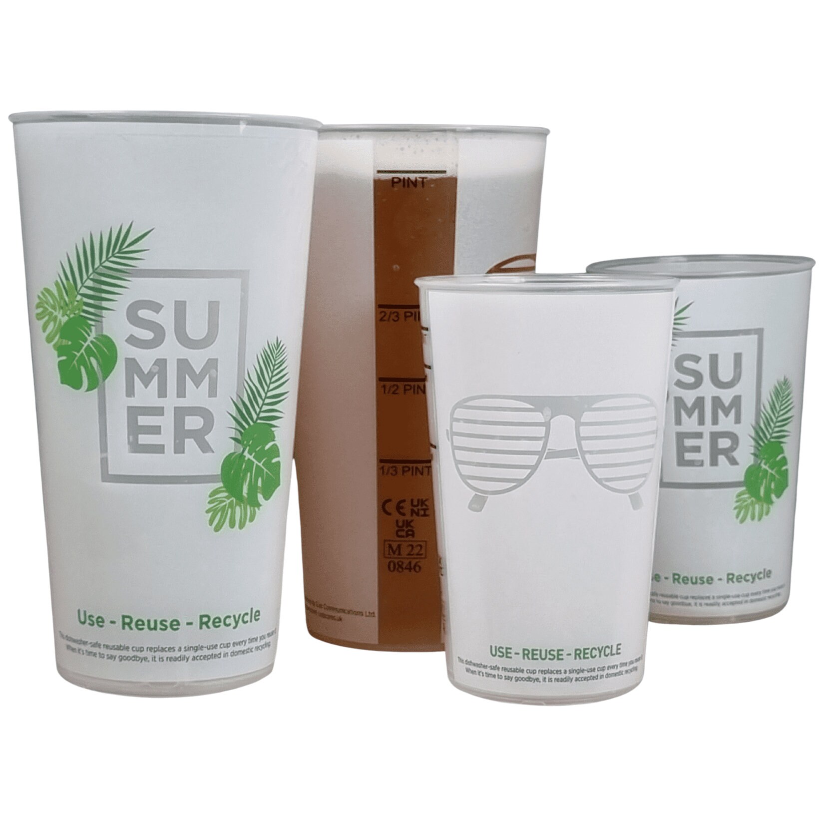 Event Cups Plastic Cups in Pint and Half Pint Size Great for Picnics,  Parties, Garden, Camping, Dishwasher Safe SUNGLASSES DESIGN - Etsy