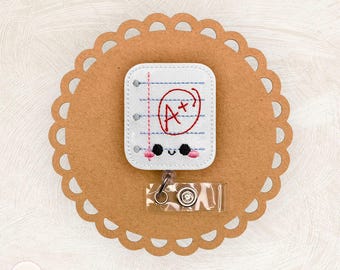 A+ Homework Badge Reel, School, Teacher, Carabiner, Nonretractable, Swivel Clip, Badge Buddy,  Retractable Lanyard, Keychain, Teacher Gift