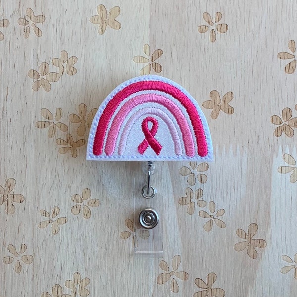 Cancer Ribbon Rainbow Badge Reel, Awareness Badge Reel, Breast Cancer Badge Reel, Retractable Badge Holder, Nurse Gifts