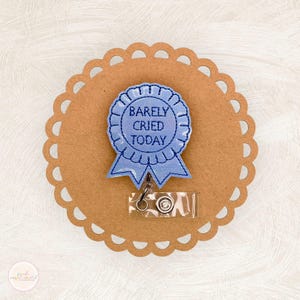 Barely Cried Today Badge Reel, Funny Badge Reel, Nurse Badge Clip, ID Holder, Teacher Lanyard, Retractable Badge Reel, Coworker Gift