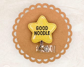 Good Noodle Badge Reel, Funny Badge Reel, Badge Buddy, Teacher Lanyard, Nurse Badge Clip, ID Holder, Retractable Badge Reel, EXCLUSIVE