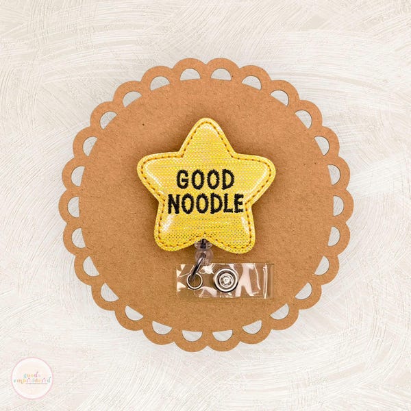 Good Noodle Badge Reel, Funny Badge Reel, Badge Buddy, Teacher Lanyard, Nurse Badge Clip, ID Holder, Retractable Badge Reel, EXCLUSIVE