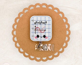 Math Homework Badge Reel, School, Teacher, Carabiner, Nonretractable, Swivel Clip, Badge Buddy,  Retractable Lanyard, Keychain, Teacher Gift