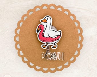 Silly Goose Floatie Badge Reel, Summer Badge Reel, Nurse Badge Reel, Badge Buddy, Teacher Lanyard, Retractable Badge Holder, Coworker Gift