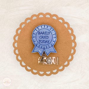 Barely Cried Today Badge Reel, Funny Badge Reel, Nurse Badge Clip, ID Holder, Teacher Lanyard, Retractable Badge Reel, Coworker Gift