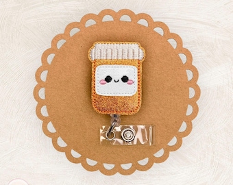 Medicine Bottle Badge Reel, Pharmacist Badge Reel, Pharmacy Tech Badge Reel, Retractable Badge Holder, Nurse Gifts