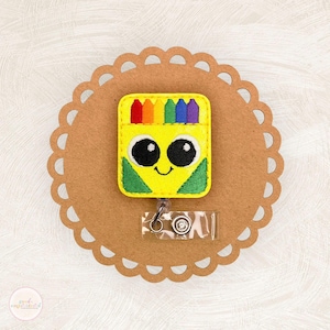 Crayon Box Badge Reel, Crayon Badge Reel, School Badge Reel, Teacher Badge Reel, Badge Buddy, Retractable Badge Holder, Teacher Gifts