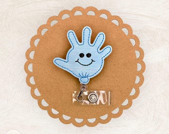 Balloon Glove Badge Reel, Medical Badge Reel, Nurse Badge Clip, Badge Holder, ID Holder, Badge Buddy, Retractable Badge Reel, Coworker Gift