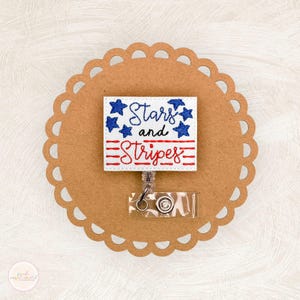 Stars and Stripes Badge Reel, America Badge Reel, 4th Of July Badge Reel, Patriotic Badge Reel, Retractable Badge Holder, Nurse Gift