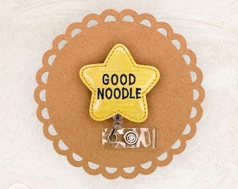 Good Noodle Badge Reel, Funny Badge Reel, Badge Buddy, Teacher Lanyard, Nurse Badge Clip, ID Holder, Retractable Badge Reel, EXCLUSIVE