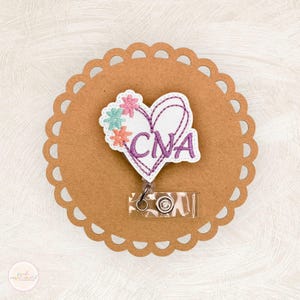 CNA Flower Heart Badge Reel, Certified Nursing Assistant Badge Reel, CNA Badge Reel, Badge Buddy, Retractable Badge Holder, CNA Gifts