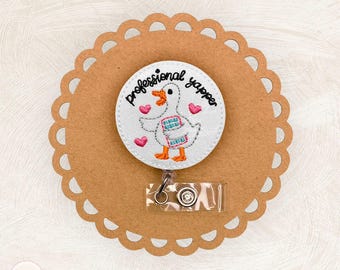 Professional Yapper Badge Reel, Speech Therapist Badge Reel, Badge Clip, ID Holder, MRI Safe, Carabiner, Nonretractable, Employee Gift
