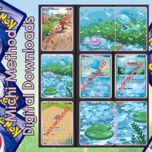 Wooper Michi Method Pokémon-pärminlägg | Enkel och dubbel korthållare, utskrivbara sidor | Samlarkortspärminläggsset
