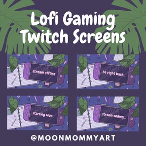 Lofi Gaming Twitch Streaming Screens | Starting Soon | Be Right Back | Stream Ending | Stream Offline | Purple Gaming Switch Youtube