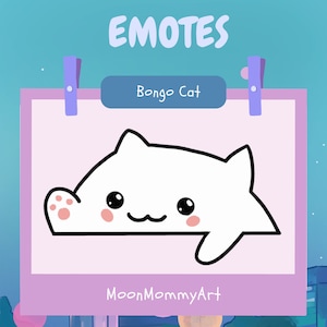 Bongo Cat Kitten Animated Emote | White | Twitch Discord Youtube Emoji Emote