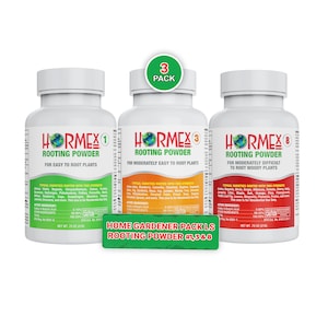 Hormex Rooting Hormone for Cuttings Pack #1,3,8 - Rooting Powder for Softwood to Semi-Hardwood Plant Propagation - Rapid Root Stimulator