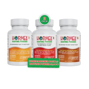 Hormex Rooting Hormone for Cuttings Pack #3,8,16 - Rooting Powder for Semi-Softwood to Hardwood Plant Propagation - Rapid Root Stimulator