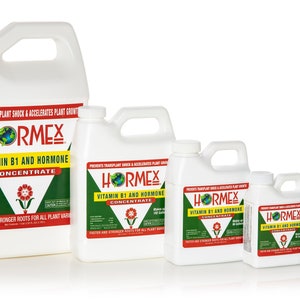 Hormex Vitamin B1 Rooting Hormone Concentrate – Rapid Root Growth Stimulator for Stronger, Healthier Plants - Also Prevents Transplant Shock