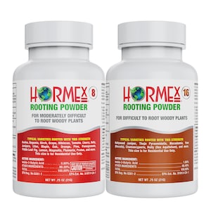 Hormex Rooting Hormone for Cuttings Pack #8,16 - Rooting Powder for Semi-Hardwood to Hardwood Plant Propagation - Rapid Root Stimulator