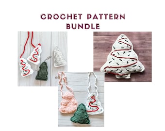 Kerstboom haakpatroon bundel gehaakte kerst sleutelhanger patroon auto charme kerst haakpatroon gehaakte knuffel Kerstmis
