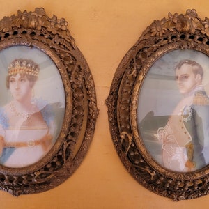 Napoleon und Josephine 19th Century Miniature Portraits