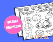 17" X 11" Kids' Thanksgiving Coloring Placemat