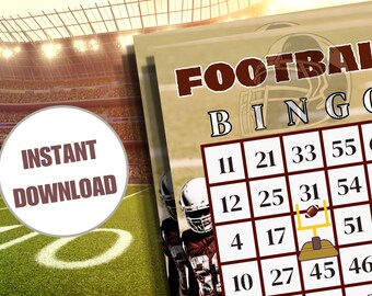 Football Themed Bingo (60 piece set)---INSTANT DOWNLOAD