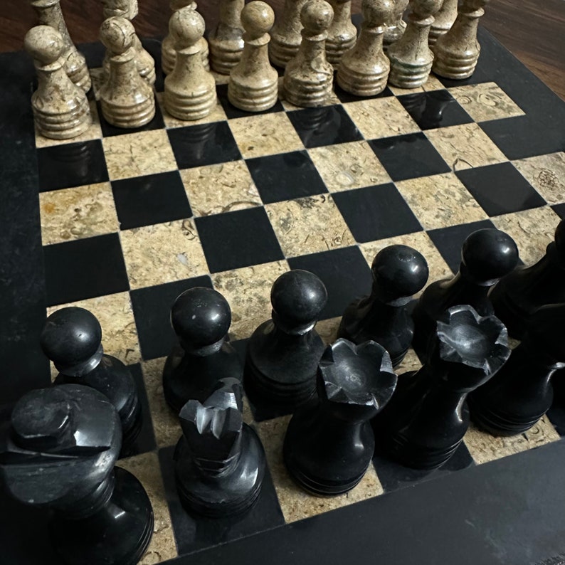 Handcrafted Marble Chess Board Set Marble Chess Set With Etsy
