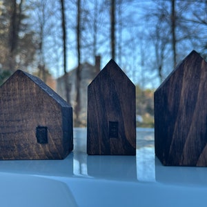 Handcrafted Mini Wooden Houses | Set of 3