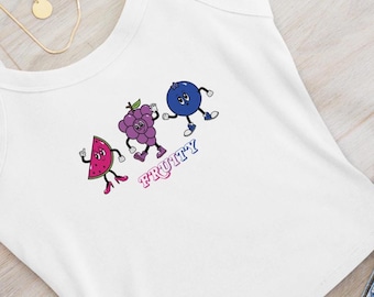 Fruity Bisexual Pride Flag Shirt - micro-rib crop tank top bisexual pride colors pink purple blue