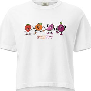 Fruity Lesbian Pride Flag Shirt - Comfort Colors Women’s cropped heavyweight boxy tee shirt