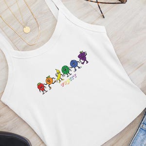 Fruity Gay Pride Flag Shirt - micro-rib tank top cropped graphic tee
