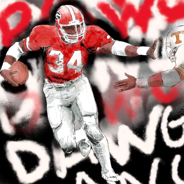 Herschel Walker UGA football print