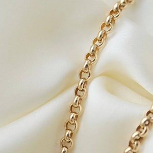 14k solid gold Rolo chain, 14k gold Rolo chain ,Rolo chain, Rolo chain necklace, round Rolo chain for men and women