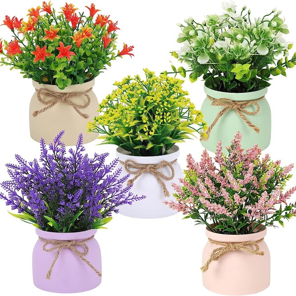 Fake Lavender Plants in Pots Etsy