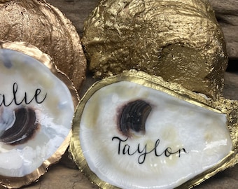 Bulk Oyster shell Place cards for beach weddings, escort cards, crafts, coastal decor