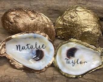 Bulk Oyster shell Place cards for beach weddings, escort cards, crafts, coastal decor