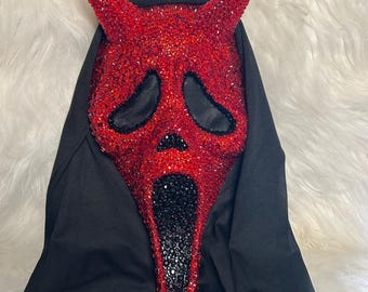 thumbnail image 2 of Girls Pink Sparkly Ghost Face Halloween Costume Dress With Mask – L/XL/XXL 2 of 6