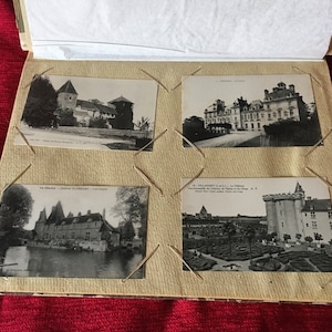 80 French Chateau Postcards & Album.